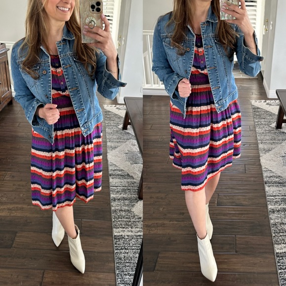 Anthropology Stripped Midi Dress Size 8 - Picture 9 of 15